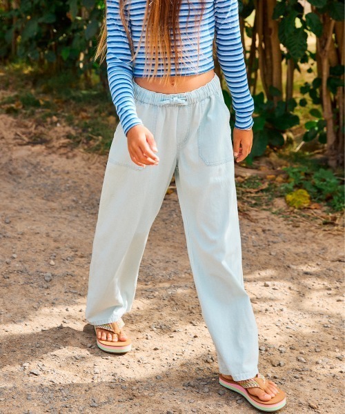 ROXY(ロキシー)の「SEASIDE VIEW RG /ロキシーキッズコットンロングパンツ(その他パンツ・キッズ・ブルー・130/140/150/110)」の4枚目の写真