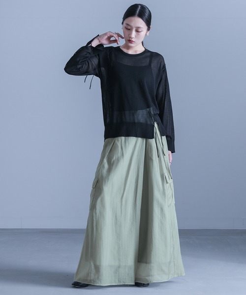 kOhAKU（コハク）の「『レースアップシアーニット』（ニット/セーター・レディース・ブラック/ブルー・2/1）」の10枚目の写真