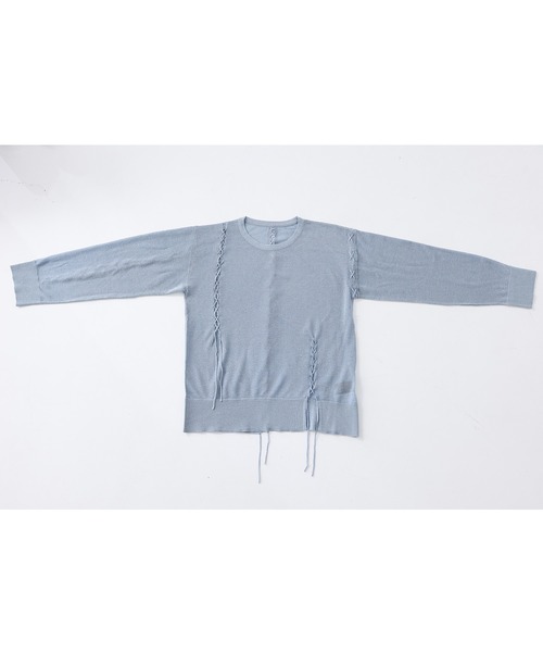 kOhAKU（コハク）の「『レースアップシアーニット』（ニット/セーター・レディース・ブラック/ブルー・2/1）」の22枚目の写真