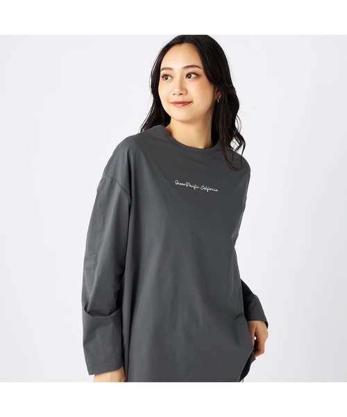 Ocean Pacific（オーシャンパシフィック）の「Ocean Pacific オーシャンパシフィック ブランド ロゴ バック タック入り UVカット 長袖 Tシャツ ロンT ラッシュガード（Tシャツ/カットソー・レディース・ベージュ/ブルー/グレー/ホワイト・M/L/LL）」の3枚目の写真