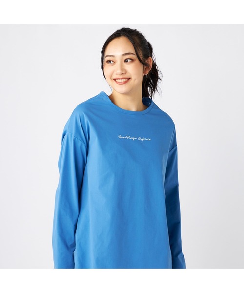 Ocean Pacific（オーシャンパシフィック）の「Ocean Pacific オーシャンパシフィック ブランド ロゴ バック タック入り UVカット 長袖 Tシャツ ロンT ラッシュガード（Tシャツ/カットソー・レディース・ベージュ/ブルー/グレー/ホワイト・M/L/LL）」の4枚目の写真
