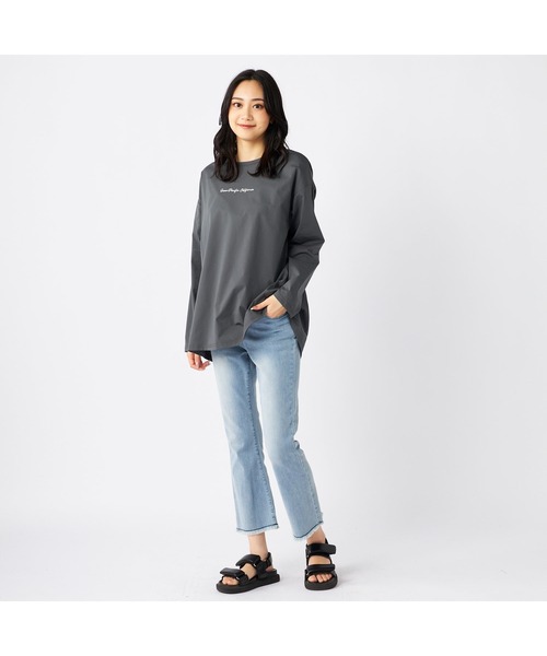 Ocean Pacific（オーシャンパシフィック）の「Ocean Pacific オーシャンパシフィック ブランド ロゴ バック タック入り UVカット 長袖 Tシャツ ロンT ラッシュガード（Tシャツ/カットソー・レディース・ベージュ/ブルー/グレー/ホワイト・M/L/LL）」の5枚目の写真