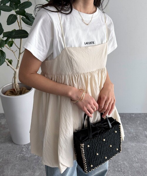 fredy emue（フレディエミュ）の「バルーンチュニックキャミブラウス（キャミソール・レディース・ブラック/アイボリー・38）」の8枚目の写真