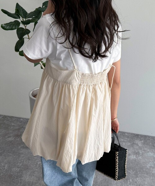 fredy emue（フレディエミュ）の「バルーンチュニックキャミブラウス（キャミソール・レディース・ブラック/アイボリー・38）」の13枚目の写真