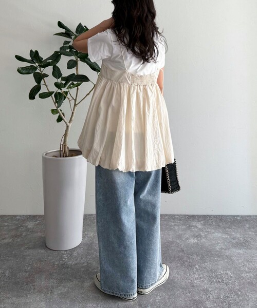 fredy emue（フレディエミュ）の「バルーンチュニックキャミブラウス（キャミソール・レディース・ブラック/アイボリー・38）」の19枚目の写真