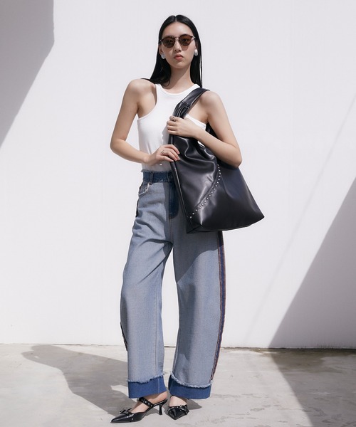 somlu.(ソンムル)の「【somlu.】スタッズトライアングルトートバッグ(トートバッグ・レディース・ダークブラウン/ブラック・FREE)」の18枚目の写真