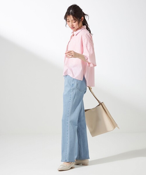 ANY SIS(エニィスィス)の「【洗える】ペタルスリーブ シャツ(シャツ/ブラウス・レディース・スカイブルー系1/ライトグリーン系1/ピンク系1/ホワイト系1・2)」の7枚目の写真