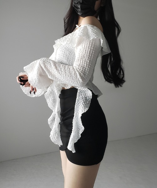 me+em select(ミームセレクト)の「【 2color / インパン裏地付 】サイドタックギャザータイトミニスカート /side tuck gather tight mini skirt(スカート・レディース・ブラック/グレー・LARGE/MEDIUM/SMALL)」の17枚目の写真