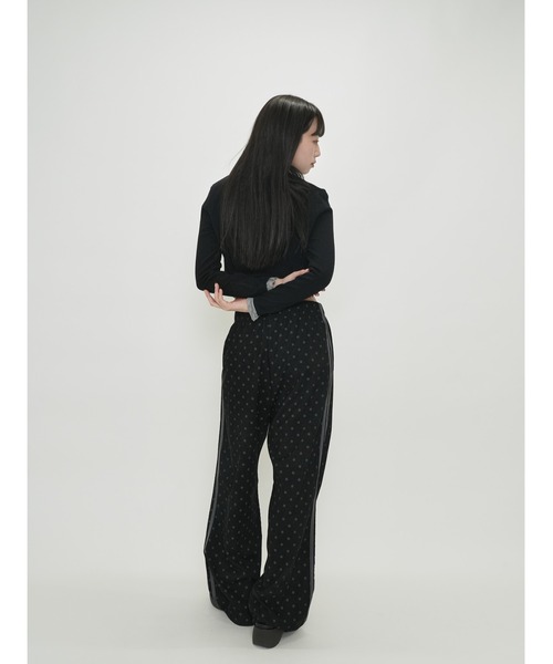 パンツ Enewd nina mini studs pants / black ドット サイドライン ワイドパンツ(その他パンツ)|Enewd nina