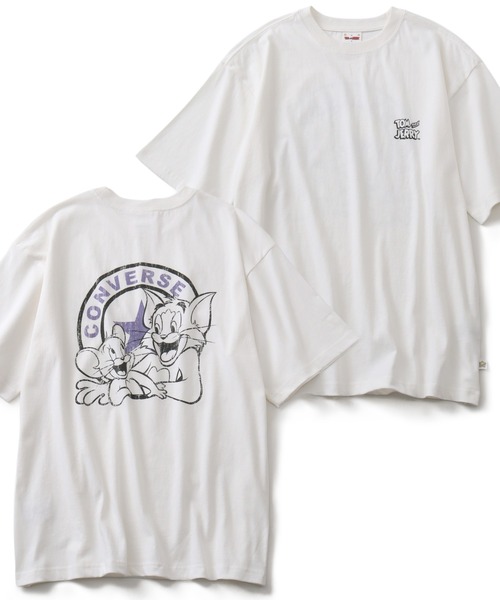 CONVERSE（コンバース）の「【Tom & Jerry/トム & ジェリー】×【CONVERSE/コンバース】 コラボプリント ヴィンテージライク オーバーサイズ 半袖Tシャツ（Tシャツ/カットソー・レディース・ホワイト系その他/ブラック系その他2/ブラック系その他/ホワイト系その他2・M/L）」の2枚目の写真