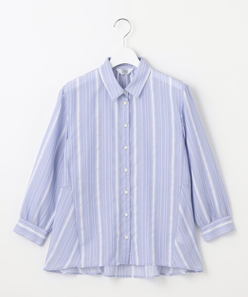 J.PRESS Ladies(J.プレス レディス)の「【洗える】SHEERストライプ ペプラム シャツ ブラウス(シャツ/ブラウス・レディース・ホワイト系1/サックスブルー系1・XS)」の11枚目の写真