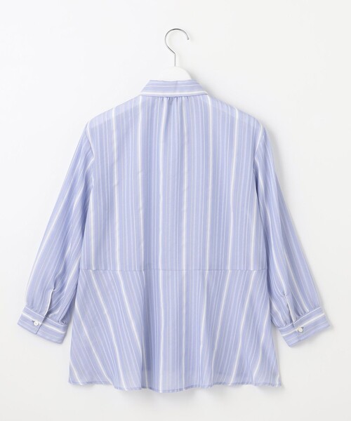 J.PRESS Ladies(J.プレス レディス)の「【洗える】SHEERストライプ ペプラム シャツ ブラウス(シャツ/ブラウス・レディース・ホワイト系1/サックスブルー系1・XS)」の12枚目の写真