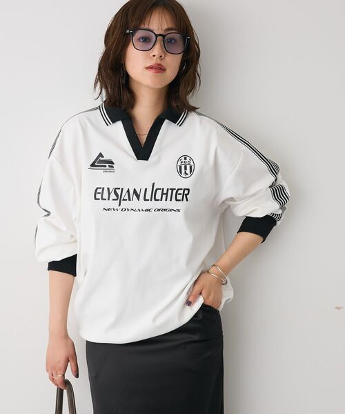 CRAFT STANDARD BOUTIQUE(クラフトスタンダードブティック)の「接触冷感/UVカット/速乾性 ハニカムメッシュ襟ゲームシャツ【ユニセックス】(Tシャツ/カットソー・レディース・ブラック/オフホワイト・S/M/L)」の1枚目の写真