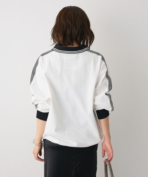 CRAFT STANDARD BOUTIQUE(クラフトスタンダードブティック)の「接触冷感/UVカット/速乾性 ハニカムメッシュ襟ゲームシャツ【ユニセックス】(Tシャツ/カットソー・レディース・ブラック/オフホワイト・S/M/L)」の6枚目の写真