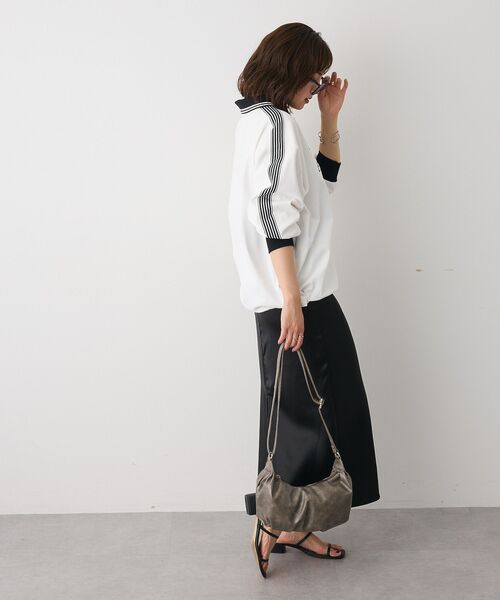 CRAFT STANDARD BOUTIQUE(クラフトスタンダードブティック)の「接触冷感/UVカット/速乾性 ハニカムメッシュ襟ゲームシャツ【ユニセックス】(Tシャツ/カットソー・レディース・ブラック/オフホワイト・S/M/L)」の8枚目の写真