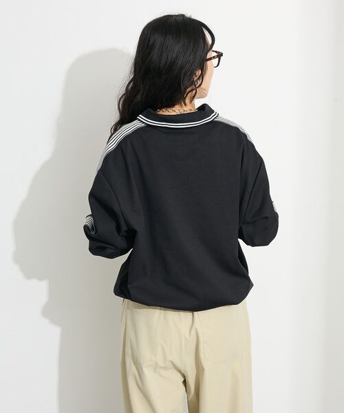 CRAFT STANDARD BOUTIQUE(クラフトスタンダードブティック)の「接触冷感/UVカット/速乾性 ハニカムメッシュ襟ゲームシャツ【ユニセックス】(Tシャツ/カットソー・レディース・ブラック/オフホワイト・S/M/L)」の14枚目の写真