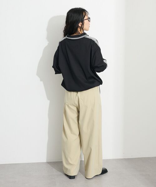 CRAFT STANDARD BOUTIQUE(クラフトスタンダードブティック)の「接触冷感/UVカット/速乾性 ハニカムメッシュ襟ゲームシャツ【ユニセックス】(Tシャツ/カットソー・レディース・ブラック/オフホワイト・S/M/L)」の17枚目の写真