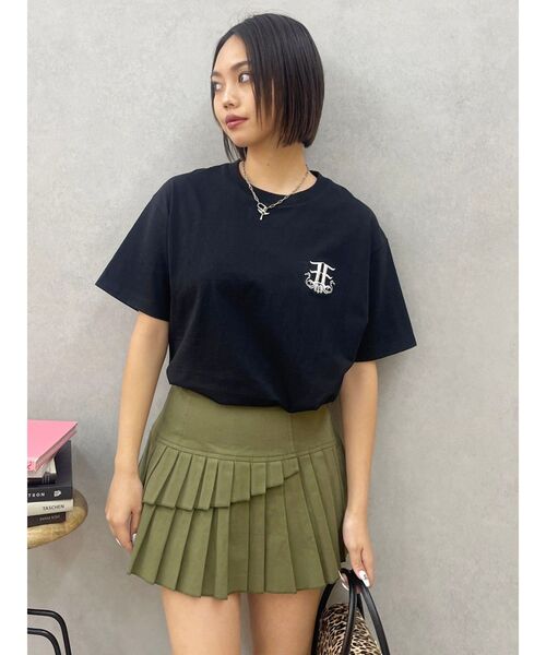 EVRIS（エヴリス）の「E emblemカラーTシャツ（Tシャツ/カットソー・レディース・ホワイト/ピンク/イエロー/ブラック/ブルー・FREE）」の10枚目の写真