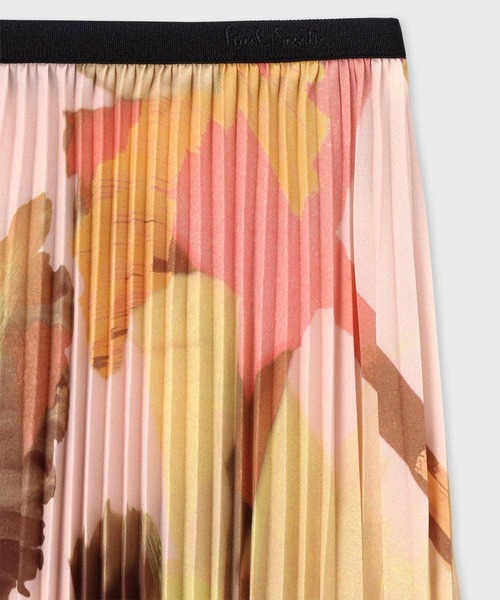 Paul Smith(ポールスミス)の「ウィメンズ "Floral Paint" プリーツスカート / 155052 014S(スカート・レディース・コーラル・MEDIUM)」の2枚目の写真