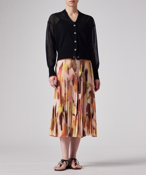 Paul Smith(ポールスミス)の「ウィメンズ "Floral Paint" プリーツスカート / 155052 014S(スカート・レディース・コーラル・MEDIUM)」の4枚目の写真