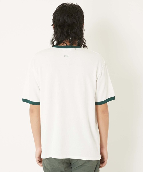 HOLLYWOOD RANCH MARKET(ハリウッドランチマーケット)の「ガーゼウラケ NEVER CHANGE リンガーTEE(Tシャツ/カットソー・メンズ・グリーン・X-SMALL/SMALL/MEDIUM/LARGE/X-LARGE)」の4枚目の写真