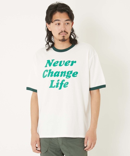 HOLLYWOOD RANCH MARKET(ハリウッドランチマーケット)の「ガーゼウラケ NEVER CHANGE リンガーTEE(Tシャツ/カットソー・メンズ・グリーン・X-SMALL/SMALL/MEDIUM/LARGE/X-LARGE)」の10枚目の写真