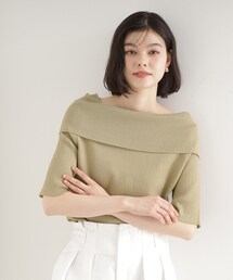 ニット/セーター(グリーン・カーキ/緑色系・オフショルダー ニット/セーター(グリーン・カーキ/緑色系・オフショルダー