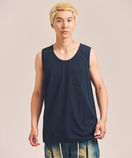 SHELTECH（シェルテック）の「SHELTECH-プレーティング天竺-Tanktop（タンクトップ・メンズ・ブラック/ホワイト・M/L/XL）」の3枚目の写真