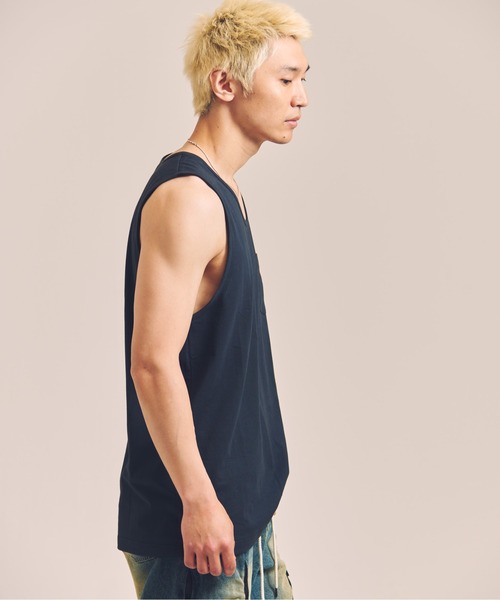 SHELTECH（シェルテック）の「SHELTECH-プレーティング天竺-Tanktop（タンクトップ・メンズ・ブラック/ホワイト・M/L/XL）」の5枚目の写真