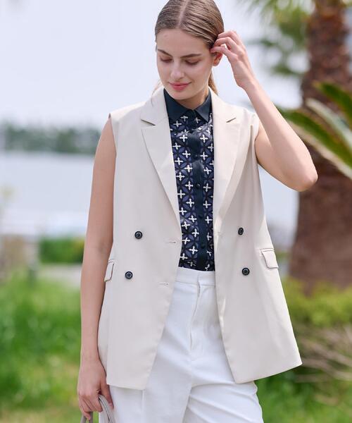 DRESSTERIOR(ドレステリア)の「テーラードサマージレ(ベスト・レディース・ブラック/ベージュ・38/36)」の4枚目の写真