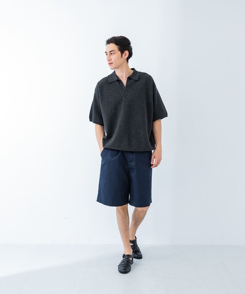 crepuscule（クレプスキュール）の「『別注』crepuscule×URBAN RESEARCH　Linen Skipper Polo（ニット/セーター・メンズ・ブラック系その他/グレー系その他・1/2）」の7枚目の写真