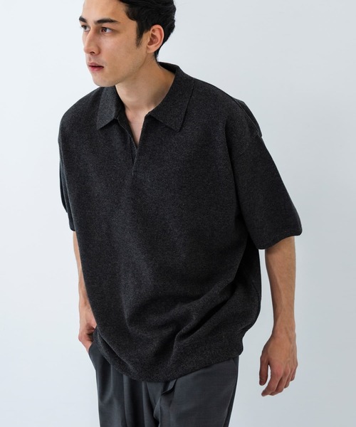 crepuscule（クレプスキュール）の「『別注』crepuscule×URBAN RESEARCH　Linen Skipper Polo（ニット/セーター・メンズ・ブラック系その他/グレー系その他・1/2）」の9枚目の写真