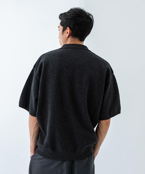 【crepuscule】アーバンリサーチ別注 リネンスキッパーポロ　2　杢グレー 別注』crepuscule×URBAN RESEARCH Linen Skipper Polo（ニット