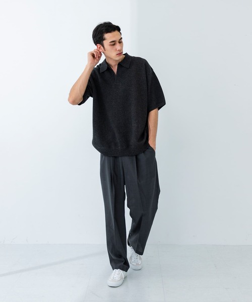 crepuscule（クレプスキュール）の「『別注』crepuscule×URBAN RESEARCH　Linen Skipper Polo（ニット/セーター・メンズ・ブラック系その他/グレー系その他・1/2）」の15枚目の写真