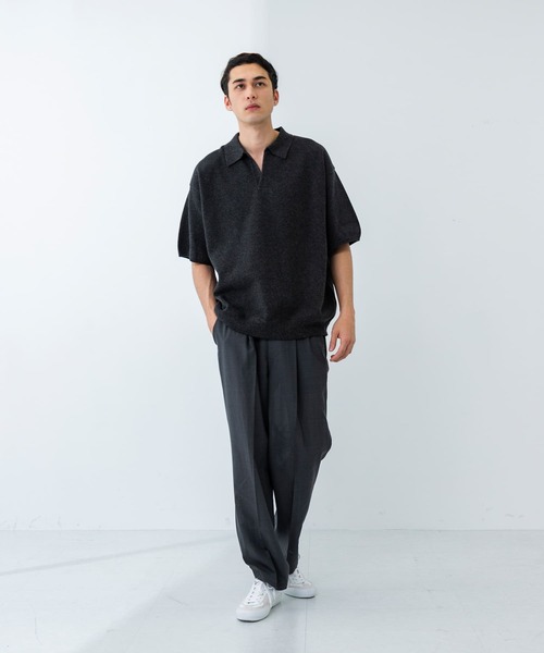 crepuscule（クレプスキュール）の「『別注』crepuscule×URBAN RESEARCH　Linen Skipper Polo（ニット/セーター・メンズ・ブラック系その他/グレー系その他・1/2）」の16枚目の写真