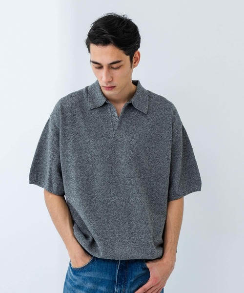 crepuscule（クレプスキュール）の「『別注』crepuscule×URBAN RESEARCH　Linen Skipper Polo（ニット/セーター・メンズ・ブラック系その他/グレー系その他・1/2）」の22枚目の写真