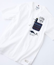 【Blue Standard/ブルースタンダード】スラブコットン アニマルプリント ポケット付Tシャツ