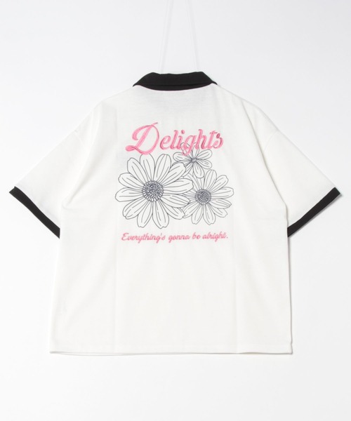 セール】《配色刺繍×ハーフZIP》レディース オーバーサイズT