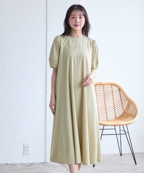 SHARE SPIRIT　ブラウス風ボリューム袖ワンピース　カーキ　Size38 Top-4097_400x.jpg?v=1749657974