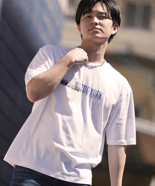 ZOO YORK(ズーヨーク)の「【ZOO YORK/ズーヨーク】天竺デザインプリント半袖Tシャツ(Tシャツ/カットソー・メンズ・ホワイト/ブラック/ブラック系その他/グレー/オフホワイト/ブルー・X-LARGE/LARGE/MEDIUM)」の1枚目の写真