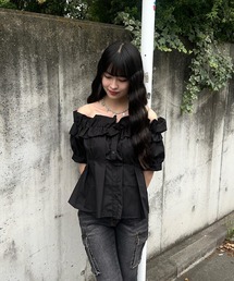 clear | フリルオフショルブラウス [着回し力抜群 大人 カジュアル 二の腕カバー 骨格ウェーブ]≪2025SS新作≫(シャツ/ブラウス)