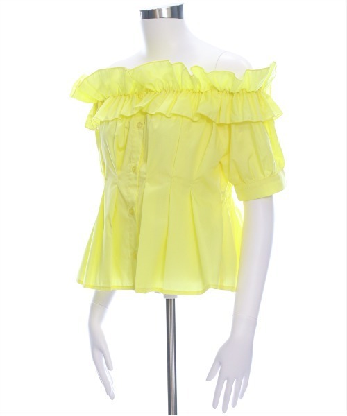 clear（クリア）の「フリルオフショルブラウス [着回し力抜群 大人 カジュアル 二の腕カバー 骨格ウェーブ]（シャツ/ブラウス・レディース・オフホワイト/ブラック/イエロー・F）」の15枚目の写真