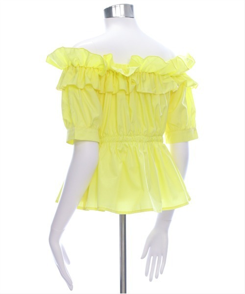 clear（クリア）の「フリルオフショルブラウス [着回し力抜群 大人 カジュアル 二の腕カバー 骨格ウェーブ]（シャツ/ブラウス・レディース・オフホワイト/ブラック/イエロー・F）」の13枚目の写真