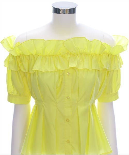 clear（クリア）の「フリルオフショルブラウス [着回し力抜群 大人 カジュアル 二の腕カバー 骨格ウェーブ]（シャツ/ブラウス・レディース・オフホワイト/ブラック/イエロー・F）」の11枚目の写真