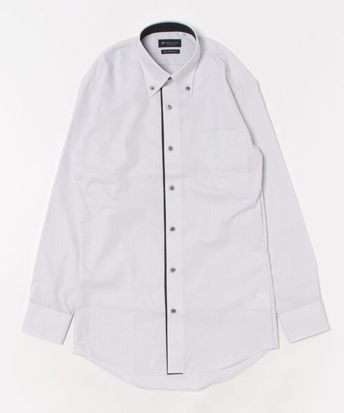 TOKYO SHIRTS（トウキョウシャツ）の「形態安定ノンアイロン ボタンダウン 長袖ビジネスワイシャツ（ビジネスシャツ・メンズ・グレー・首回り39cm-裄丈80cm/首回り39cm-裄丈84cm/首回り41cm-裄丈82cm/首回り41cm-裄丈86cm/首回り37cm-裄丈80cm/首回り37cm-裄丈84cm/首回り42cm-裄丈82cm/首回り42cm-裄丈86cm/首回り43cm-裄丈82cm/首回り43cm-裄丈86cm）」の6枚目の写真