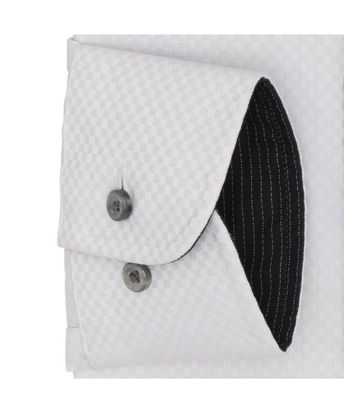 TOKYO SHIRTS（トウキョウシャツ）の「形態安定ノンアイロン ボタンダウン 長袖ビジネスワイシャツ（ビジネスシャツ・メンズ・グレー・首回り39cm-裄丈80cm/首回り39cm-裄丈84cm/首回り41cm-裄丈82cm/首回り41cm-裄丈86cm/首回り37cm-裄丈80cm/首回り37cm-裄丈84cm/首回り42cm-裄丈82cm/首回り42cm-裄丈86cm/首回り43cm-裄丈82cm/首回り43cm-裄丈86cm）」の3枚目の写真