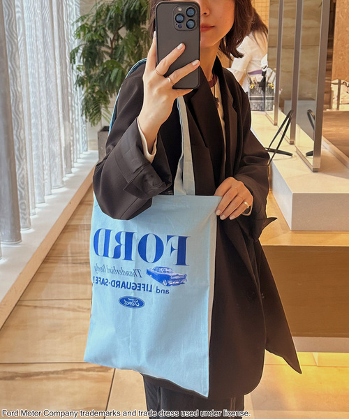 GOOD ROCK SPEED(グッドロックスピード)の「別注【GOOD ROCK SPEED】 FORD トートバッグ(トートバッグ・レディース・ネイビー/アイボリー/サックスブルー・FREE)」の3枚目の写真