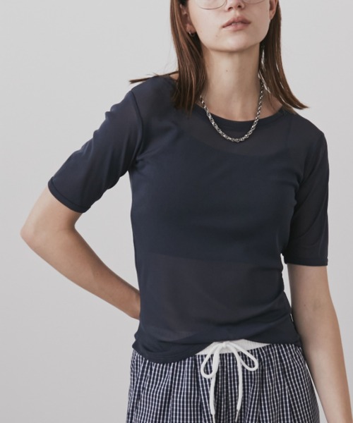 Auntie Rosa Holiday(アンティローザホリデー)の「パワーメッシュ半袖TEE(Tシャツ/カットソー・レディース・アイボリー/ブラック/ネイビー/ボルドー・FREE)」の12枚目の写真