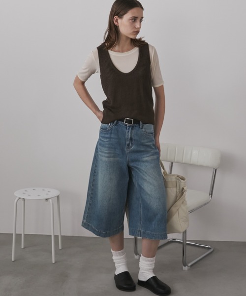 Auntie Rosa Holiday(アンティローザホリデー)の「パワーメッシュ半袖TEE(Tシャツ/カットソー・レディース・アイボリー/ブラック/ネイビー/ボルドー・FREE)」の9枚目の写真