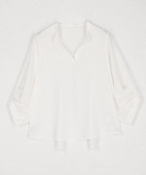 NICOLE white（ニコルホワイト）の「タックパフブラウス（シャツ/ブラウス・レディース・ラベンダー/オフホワイト/ブラック・FREE）」の11枚目の写真